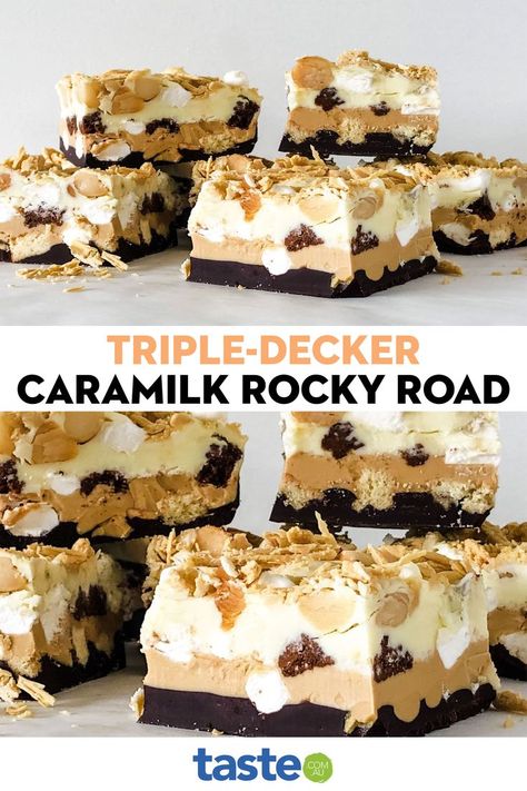 Caramilk Rocky Road, Caramilk Recipes, Christmas Rocky Road, Easy Rocky Road, Classic Meals, Aussie Recipes, Raw Slice, Sweet Slices, Rocky Road Recipe