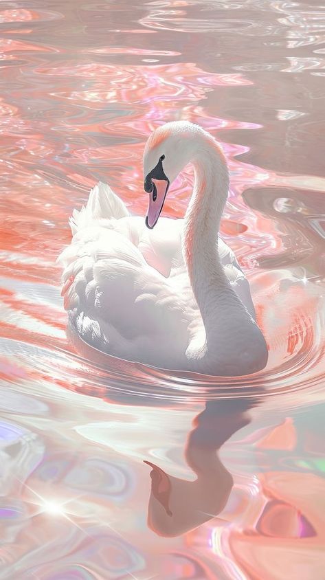 Pink Swan Aesthetic, Swan Wallpaper Aesthetic, Duck Iphone Wallpaper, Iphone Wallpaper Pink, Swan Aesthetic, Swan Pictures, Swan Wallpaper, Holography, Pink Lake