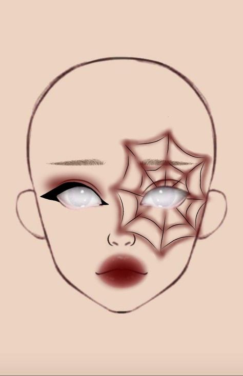 Simple Halloween Makeup Spider, Duo Makeup Looks, Makeup Looks Characters, Makeup Face Charts Creative, Clown Makeup Looks Drawing, Character Makeup Looks, Makeup Ideas Cool, Clown Makeup Pretty, Crazy Makeup Ideas