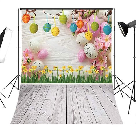 This Easter backdrop can be used as wall paper, curtain, tablecloth, decoration and so on.  Size:5x7ft (1.5m W x 2.1m L)Printed on chemical fiber material for light weight and easy handling, excellent colour fidelity and artistic effect.  #easterdecorations #easterdecorationforthehome #easterdecorationforkid #springeaster #easterwallpaper Spring Flowers Background, Easter Photography, White Wood Floors, Easter Backdrops, Easter Flower, Colorful Eggs, Easter Backgrounds, Eggs Flowers, Easter Wallpaper