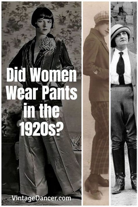 1920s pants women trousers girls. Did women wear pants in the 1920? Breechers, knickers, jodphurs, palazzo pants, jeans, and trousers history. 1920s fashion 20s roaring twenties Gatsby era - at vintagedancer.com Women In Pants 1920s, 1920s Fashion Trousers Women, Womens 20s Fashion, 1920 Pants Women, 20s Pants Women, Women’s 1920’s Fashion, 1920s Womens Fashion Pants, 1920 Women's Fashion Roaring 20s, 1920 Women Pants Outfit