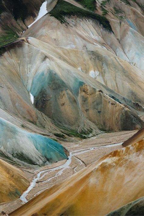 One of our favorite hikes! Look at these colors :) Read more about our hike to Landmannalaugar in Iceland here! Travel & Photography All the places you will go Landmannalaugar Iceland, Iceland Photography, Visit Iceland, Samos, Painkiller, Iceland Travel, Aerial Photography, Most Beautiful Places, Aerial View