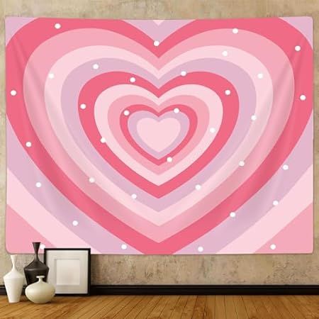 NOSTALCHICKS's Amazon Page College Dorm Living Room, 2000s Hippie, Heart Tapestry, Cute Pink Aesthetic, Teen Girls Room, Wall Tapestry Decor, Aesthetic Tapestry, Blanket On Wall, Pink Bedroom For Girls