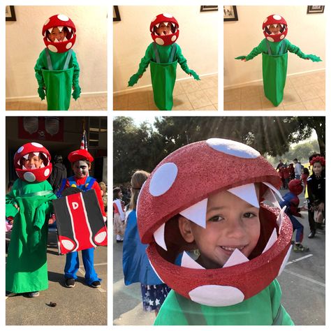 Finally finished the Piranha Plant costume!  It’s amazing what you can do with some foam, felt, glue, ribbon, thread, and fabric! #diy  #happyhalloween #supermario #piranhaplant Diy Mario Mushroom Costume, Pirana Plant Costume, Potted Plant Costume Diy, Piranha Plant Costume Diy, Pirhana Plant Costume Mario, Piranha Plant Costume, Pirhana Plant, Nintendo Costumes, Plant Costume