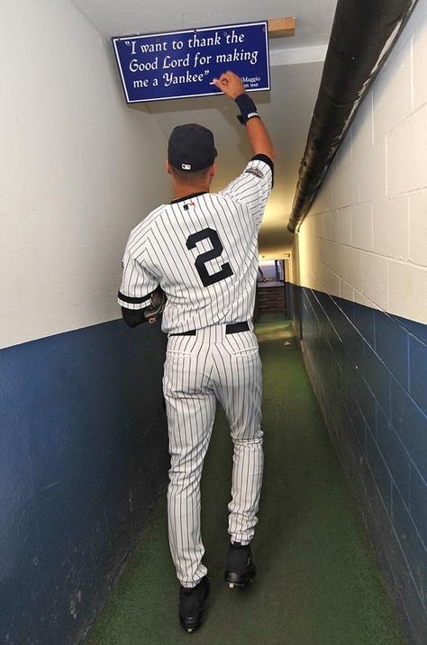 Derek Jeter "I want to thank the Good Lord for making me a Yankee." Joe DiMaggio Yankees Baby, Go Yankees, New York Yankees Baseball, Yankees Fan, Joe Dimaggio, Last Ride, Yankees Baseball, Derek Jeter, Baseball Season