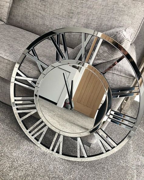 Silver Wall Clock, Mirror Clock, Big Clocks, Big Wall Clocks, Best Wall Clocks, Big Clock, Large Round Mirror, Living Room Clocks, Home Clock