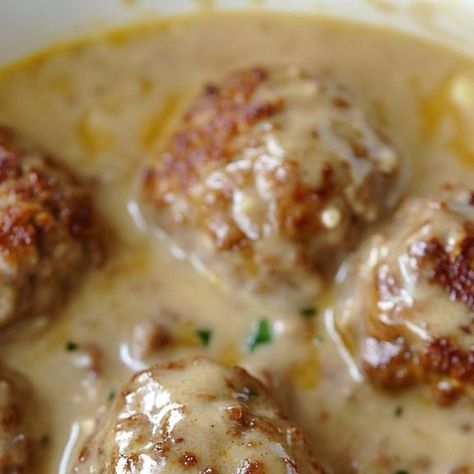 miarecipes on Instagram: "😋🍴Meatballs with Creamy Dijon Gravy😋🍴 Ingredients For the Meatballs: 1.5 lbs ground beef 1/4 cup seasoned breadcrumbs 1 small onion, finely chopped 1 clove garlic, minced 2 teaspoons dried parsley 1/2 teaspoon salt 1/4 teaspoon ground pepper 1/4 teaspoon ground nutmeg 1/4 teaspoon ground allspice 1 large egg 2 tablespoons milk For the Dijon Gravy: 3 tablespoons salted butter 2 tablespoons all-purpose flour 1 1/2 cups beef broth 1 cup milk 2 teaspoons Dijon mustard Directions Make the Meatballs: In a large bowl, combine the ground beef, breadcrumbs, chopped onion, minced garlic, parsley, salt, pepper, nutmeg, allspice, egg, and 2 tablespoons of milk. Mix everything together thoroughly using your hands or a stand mixer with a dough hook attachment until fully co Dijon Gravy, Creamy Dijon, Gravy Ingredients, Dried Parsley, Ground Nutmeg, Ground Pepper, Meatball Recipes, Stand Mixer, Beef Broth