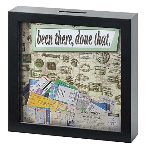 Souvenir Display, Diy Shadow Box, Buy Stamps, Ticket Stub, Ticket Stubs, Wood Shadow Box, Box Wood, 3d Paper Crafts, Shadow Boxes