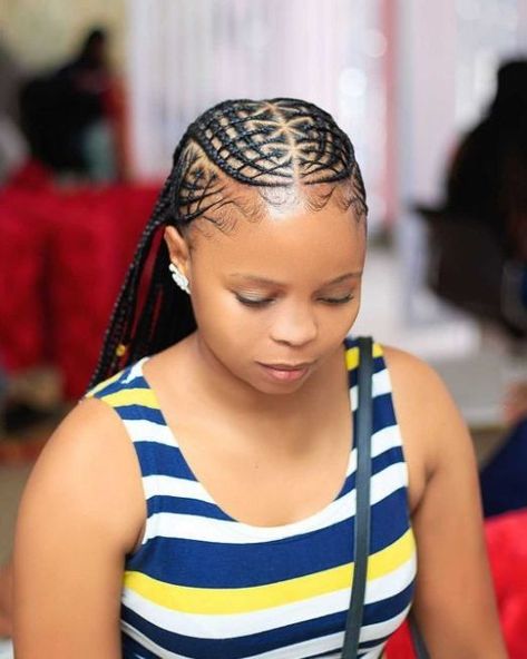 Fancy Braid Hairstyles, Fancy Cornrows, Shuku Hairstyle, Threaded Hair, Black Hairstylist, St Marten, Hairstyle African, Kimono Jumpsuit, Blouse For Wedding