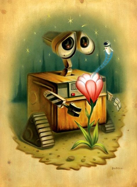 I have this hanging on my wall in my room at home. Thank you EW. Walle Y Eva, Wall E Eve, Images Disney, Arte Robot, Art Disney, Wall E, Pixar Movies, Disney Lover, Disney Films