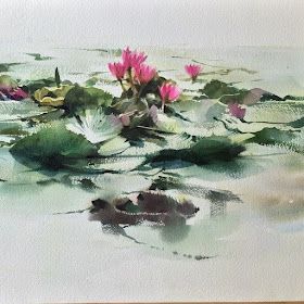 The Watercolour Log: Watercolour Paintings 59 Insect Illustration, Gallery Drawing, Water Lilies Painting, Aesthetic Drawings, Paintings Tutorials, Lily Painting, Painting Aesthetic, Drawings Ideas, Watercolour Inspiration