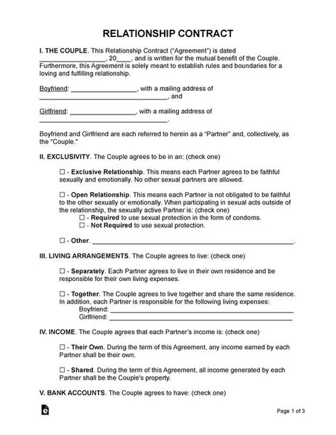 Relationship-Contract - RELATIONSHIP CONTRACT I. THE COUPLE. This Relationship Contract - Studocu Deathrow Contract Relationship, Boyfriend Contract Funny, Boyfriend Contract, Relationship Contract Dating, Relationship Agreement, Boyfriend Application, Relationship Contract, High School Books, Contract Agreement