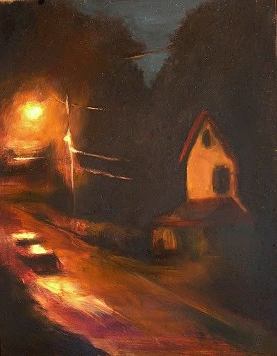 Jaye Fox - Nightlight Rainy Summer, Framed Oil Painting, Cityscape Painting, Sense Of Place, Inspiration Art, Oil Paintings, Beautiful Paintings, Original Oil Painting, Original Oil