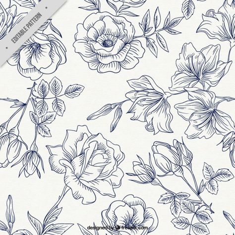 More than a million free vectors, PSD, photos and free icons. Exclusive freebies and all graphic resources that you need for your projects Roses Vector, Rose Patterns, Realistic Rose, Muster Tattoos, Rose Motif, Roses Pattern, Spring Roses, Hand Reference, Pattern Flower