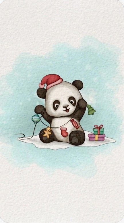 Panda Christmas, Christmas Wallpaper Iphone Cute, Panda Drawing, Panda Art, Christmas Coloring Books, Christmas Beauty, Panda Love, Wallpaper Iphone Christmas, We Bare Bears