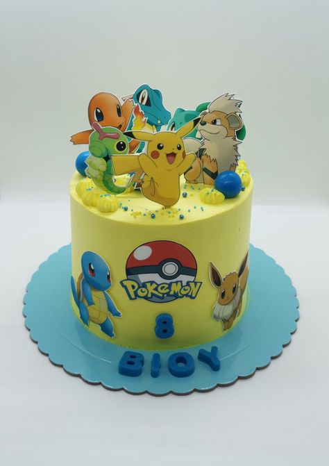 Tarta pokemon sin fondant Tort Pokemon, Torte Pokemon, Pokemon Torte, Pokémon Cake, Pokemon Birthday Cake, Pokemon Cake, Pokemon Party, Pokemon Birthday, Fondant Figures