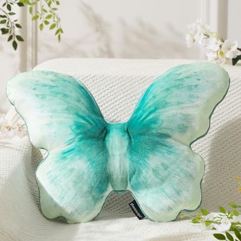 Phantoscope Happy Easter Butterfly Shaped Throw Pillow, Glitter Sparkling Velvet Butterfly Cushion Shiny Easter Decorative Pillow for Couch Living Room Bed, Blue, 14.5 x 20 inches Butterfly Cushion, Bed In Living Room, Decorative Pillows Couch, 3d Butterflies, Butterfly Shape, Couches Living Room, Couch Pillows, Animal Pillows, Sparkle