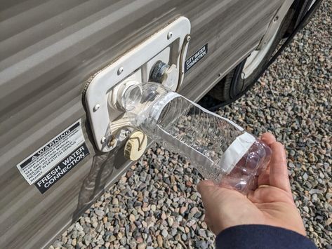 How To Sanitize Your RV Fresh Water Tank (Plus How Often You Should Do It) · Escapees RV Club Sanitize Rv Fresh Water Tank, Camper Updates, Rv Water Tank, Rv Cleaning, Camper Organization Travel Trailers, Camper Maintenance, Rv Camping Checklist, Camper Trailer Remodel, Rv Camping Tips