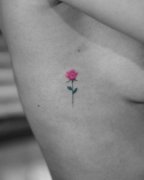 Pink Rose Tattoo, Pink Rose Tattoos, Flower Tattoo Drawings, Pink Tattoo, Rose Tattoos For Women, Small Rose Tattoo, Skeleton Hand Tattoo, Side Tattoos, Simplistic Tattoos