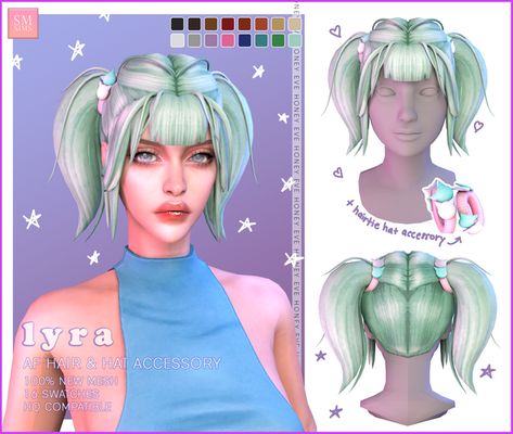 HONEY | Lyra AF Hair & Hat Accessory | SM Sims on Patreon Sims 4 Cc Headpiece, Sims Cc Accessories, Sm Sims, Hair Hat, Pelo Sims, Sims 4 Mm Cc, Sims 4 Cc Folder, Sims 4 Gameplay, Sims 4 Dresses