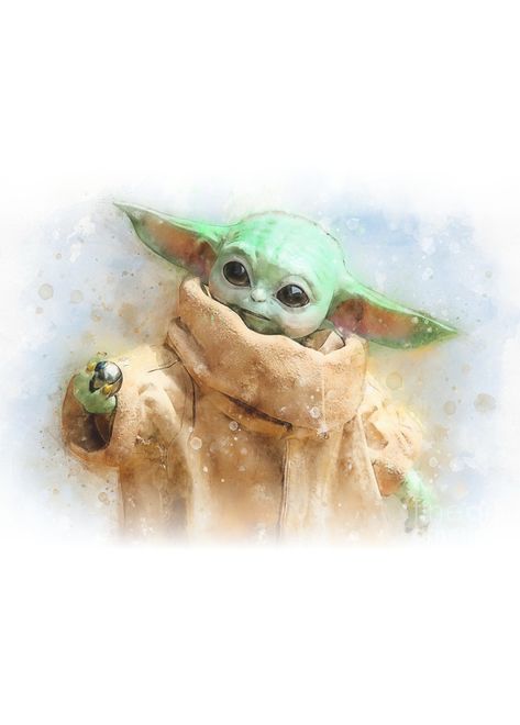 Baby Yoda Painting, Ahsoka Mandalorian, Yoda Painting, Darth Vader Kylo Ren, Boba Fett Mandalorian, Ig 11, Yoda Images, Star Wars Painting, Yoda Wallpaper