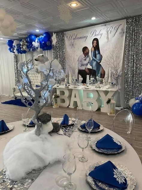 Proud Family Baby Shower Theme, Boy Baby Shower Ideas Black People, Baby Shower Themes Black People, Gender Reveal Ideas Black People, Boy Themed Baby Shower Ideas, Baby Gender Reveal Party Decorations, Winter Baby Shower Themes, Baby Shower Pictures, Classy Baby Shower