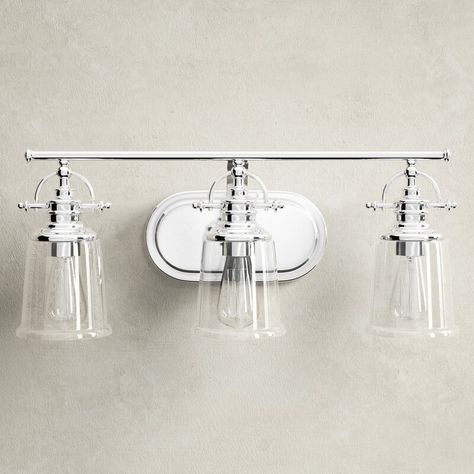 Chrome Vanity Lights, Bathroom Vanity Lighting Chrome, Vanity Lighting Ideas, Bathroom Sink Fixtures, Chrome Bathroom Lighting, Boy Bathroom, Chrome Vanity Light, Poolside Furniture, Wall Decor Storage