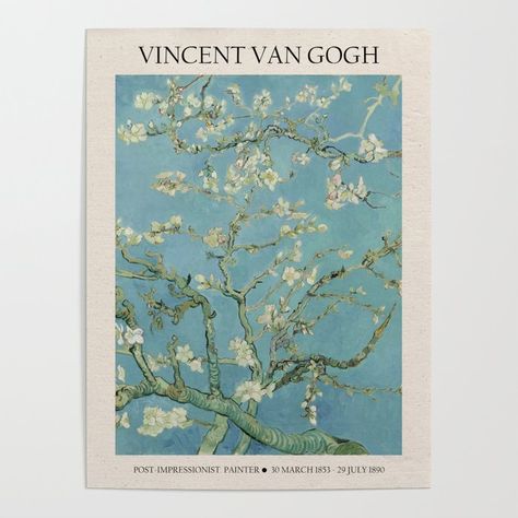 Vincent van Gogh poster Poster Almond Blossoms, Van Gogh Almond Blossom, Matchbox Art, Art Exhibition Posters, Wall Art Flower, Van Gogh Museum, Almond Blossom, Blossoms Art, Post Impressionists