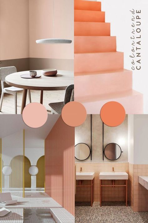 color trend, interior trend, orange wall tiles, orange color trend, pastel interior, toilet design idea, italianbark interior design blog Orange Aesthetic Interior, Aesthetic Interior Design, Pastel Interior, Aesthetic Interior, Orange Interior, Orange Decor, Interior Sketch, Orange Walls, Toilet Design