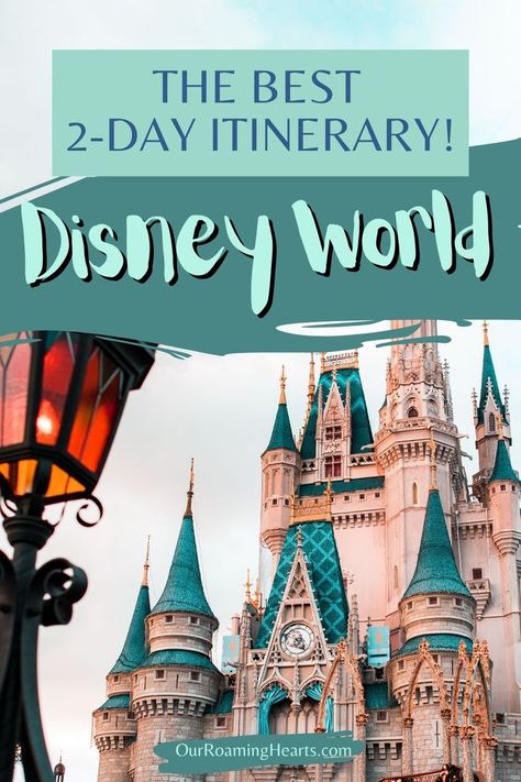 If you have just 2 days at Disney World in Orlando, Florida, then you will want to make the most of your time there. Use this 2 Day Itinerary to plan your trip. #ourroaminghearts #disney #itinerary #orlando #floridavacation | Orlando, Florida | Disney Vacation | Disney Itinerary | Things to do at Disney | Disney Itinerary, Disney World Itinerary, Orlando Florida Disney, Florida Disney, Disney On A Budget, Disney Florida, Disney World Rides, Disney Orlando, Disney Dining Plan