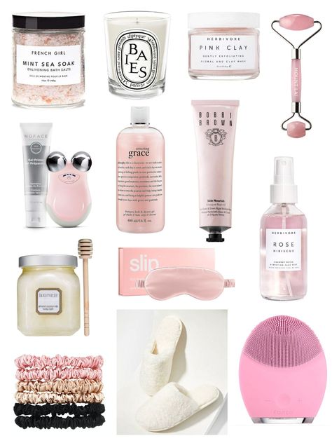 Home Spa Essentials | Glamor and Gloss At Home Spa Essentials, Home Spa Essentials, Home Spa Products, Skin Care Gift Box Ideas, Spa Day Essentials, Clean Girl Essentials, Spa Things, Self Care Essentials, Wellness Essentials