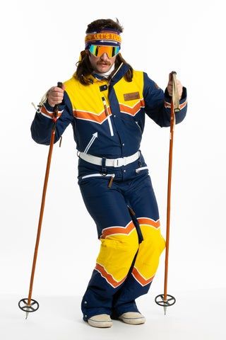 The Corduroy Cowboy | Mens Retro Western Ski Suit | Pre-Order | Ships early January 2022 Vintage Ski Suit, Ski Fits Men, Retro Ski Outfit, Ski Outfit Men, Ski Onesie, Retro Ski Suit, 21 Bday, Apres Ski Outfits, Snowboard Suit