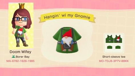 Acnh Cottagecore, Acnh Clothes, Acnh Ideas, Pocket Camp, New Animal Crossing, Gnome Patterns, Animal Crossing Game, Animal Crossing Qr, Baby Carrier