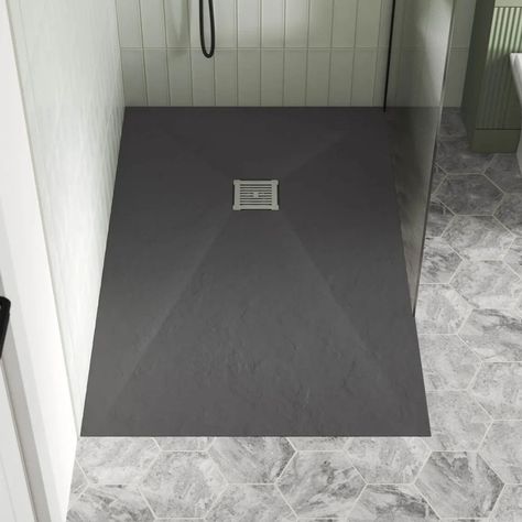 Shower Tray Ideas, Wetroom Ideas, Slate Shower, Grey Slate, Shower Trays, Shower Tray, Wet Rooms, Slate Grey, Walk In Shower