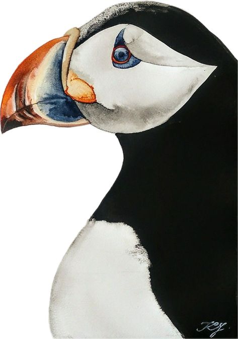 Puffin Illustration, Puffin Bird, Arte Peculiar, Animal Illustration Art, Coastal Painting, Watercolour Inspiration, 수채화 그림, Illustration Watercolor, Watercolor Sketch