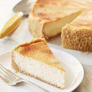 From Better Homes and Gardens, ideas and improvement projects for your home and garden plus recipes and entertaining ideas./ Cheesecake With Sour Cream, Creamy Cheesecake Recipe, Snickerdoodle Cheesecake, Sour Cream Cheesecake, Savory Cakes, Coconut Dessert, Cheesecake Recipes Classic, Snickerdoodle Recipe, Gardens Ideas