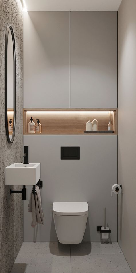 Green Small Bathrooms, Toilet Design Modern, Small Toilet Design, Simple Small Bathroom Ideas, Bathroom Design Small Modern, Toilette Design, Toilet Room Decor, Wc Design, Small Toilet Room