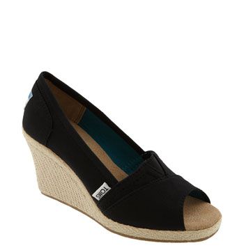 Tom's Canvas Wedge  Nordstrom Silver Wedges, Toms Wedges, Toms Classic, Afrikaanse Mode, Cute Wedges, 3 Shoes, Black Wedge, Black Wedges, Womens Wedges