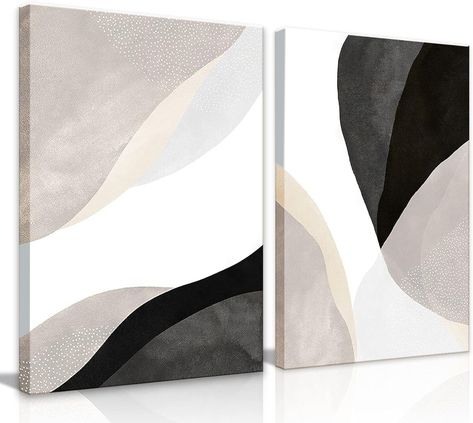 Amazon.com: Modern Boho Canvas Wall Art Set of 2 - Minimalist Abstract Beige Black and White Neutral Textured Wall Art for Living Room, Dining Room, Office, Bathroom, Bedroom - Framed 12x16 in : Office Products Beige Black And White Bedroom, Boho Canvas, Bedroom Frames, Abstract Art Images, Wall Art Set Of 2, Art Set Of 2, Wall Art For Living Room, Minimalist Wall Decor, Office Bathroom