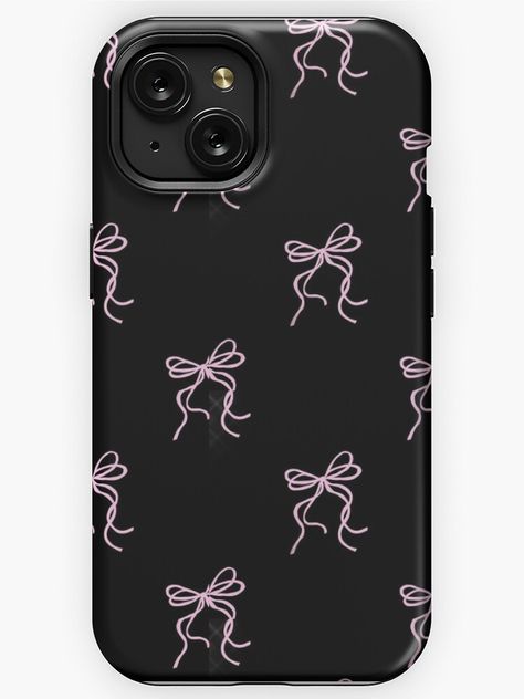 "Black and Pink Coquette Bows" iPhone Case for Sale by Creative Brat Design Studio Aesthetic Phone Cases Black, Black And Pink Coquette, Coquette Bows, Elle Woods, Black Bow Tie, Pink Coquette, Girls Hairstyles Braids, Bow Pattern, Black Phone