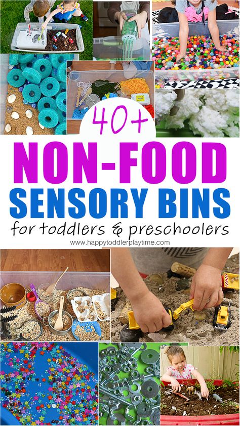 Independent Sensory Activities, Sensory Bins Without Food, Non Food Sensory Table Ideas, Messy Play Sensory Activities, Clean Sensory Bins, Easy Clean Up Sensory Bin, Non Food Sensory Bins, Shredded Paper Sensory Bin, Yarn Sensory Bin