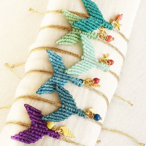 Macrame Mermaid Tail, Mermaid Macrame, Braided Jewelry, Mermaid Crafts, Braid Jewelry, Bracelet Macrame, Mermaid Bracelet, Mermaid Tale, Mermaid Tails