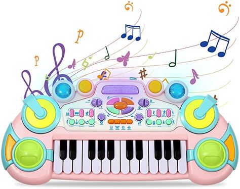 Amazon.com: Cozybuy Piano Keyboard Toy for Toddlers, 24 Keys Piano Toy for Baby, Multifunctional Musical Instruments Kids Piano Keyboard Toy with Dynamic Lighting, Birthday Gifts for 1-6 Years Old Boys and Girls : Toys & Games Baby Piano, Piano Girl, Keyboard Music, Piano Accordion, Kids Piano, Toy Piano, Kids Musical Instruments, Black Keys, Preschool Gifts