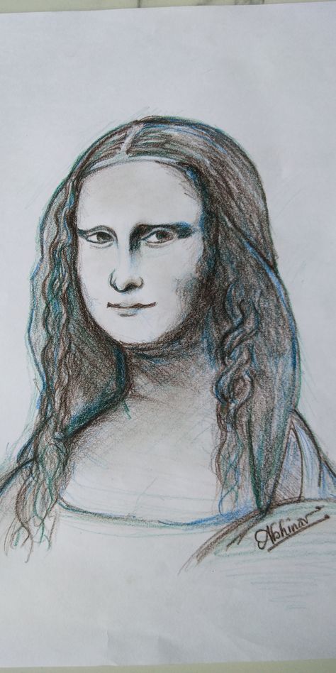 Mona Lisa in my style Mona Lisa Sketch, Lisa Sketch, Art Drawings Sketches, Drawing Sketches, Mona Lisa, Female Sketch, Art Drawings, Sketch, Humanoid Sketch