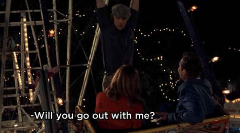 Why does Noah hanging off of a Ferris wheel like a crazy person end up being so charming? Travel Movies, Kissing In The Rain, Epic Movie, Romantic Movie Quotes, Indie Movies, Movie Facts, Taurus Facts, Film Quotes, Independent Films