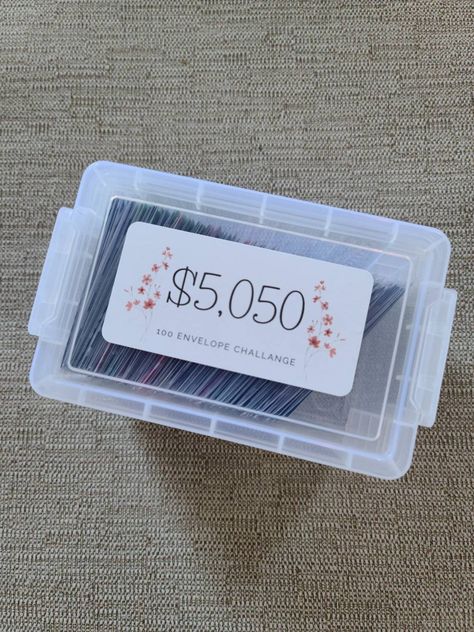 100 Envelope Challenge Box Set You Will Receive: - 100  3x3 handmade envelopes, pre-numbered, designs will vary - 1 plastic box with snapping lid Let me know in the options if you want the envelopes numbered with 1-100, denominations (25 each $5, $10, $20, $50) or blank How it works: Envelopes numbered 1-100 to equal $5050. Envelopes number with denominations equal $2,125 ** These envelopes are handmade, so be aware that while I will attempt to create them all in a standard size but there may be some flaws.** All sales are final, no refunds or returns. Please message me with any questions PRIOR to placing your order. I will work as quickly as possible to get your order shipped to you. If you want any alterations to this listing, please message me to make sure your order fits your unique sp 100 Envelope Savings Challenge 5050, 100 Cash Envelope Challenge, Cash Organization, Cash Stuffing Challenges, 100 Envelope Savings Challenge, 100 Envelope Challenge, Money Envelope System, Savings Ideas, Envelope Challenge