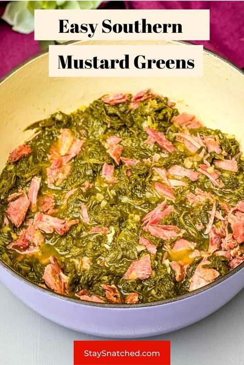 Mustard Greens Recipe Southern, Collard Greens With Ham Hocks, Greens With Ham Hocks, Collard Greens With Ham, Mixed Greens Recipe, Mustard Greens Recipe, Greens Recipe Soul Food, Greens Recipes, Southern Collard Greens