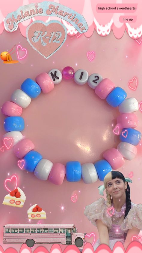 Recess is still a underrated song Melanie Martinez Bracelet Clay Beads, Bracelet Ideas Melanie Martinez, Melanie Martinez Kandi, Melanie Martinez Bracelet Idea, Melanie Bracelet, Dark Concert, Name Friendship Bracelets, Friendship Bracelets Pattern, Background Hd 4k