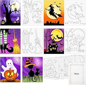 Pre Drawn Canvas, Canvas For Painting, Painting For Adults, Sip And Paint, Ghost Bat, Sip N Paint, Halloween Lanterns, Halloween Scene, Paint And Sip