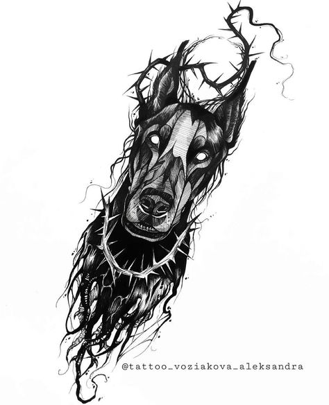 Hellhound Tattoo, Thigh Piece Tattoos, Doberman Tattoo, Egyptian Tattoo Sleeve, Wicked Tattoos, Clever Tattoos, Muster Tattoos, Cool Chest Tattoos, 4 Tattoo